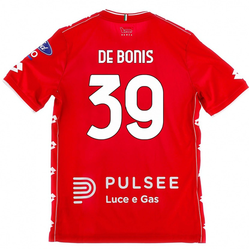 Danxen Hombre Camiseta Andrea De Bonis #39 Rojo Blanco 1ª Equipación 2024/25 La Camisa México