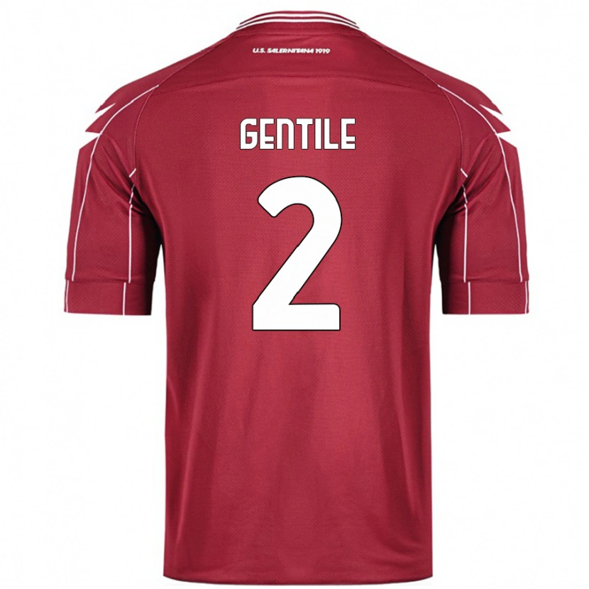 Danxen Hombre Camiseta Davide Gentile #2 Borgoña 1ª Equipación 2024/25 La Camisa México