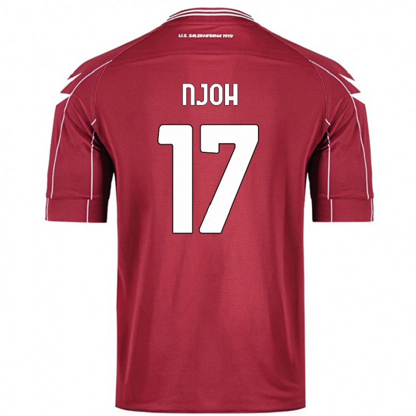 Danxen Hombre Camiseta Lilian Njoh #17 Borgoña 1ª Equipación 2024/25 La Camisa México
