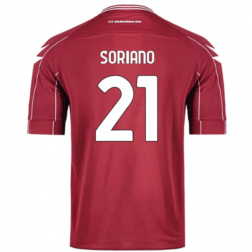 Danxen Hombre Camiseta Roberto Soriano #21 Borgoña 1ª Equipación 2024/25 La Camisa México