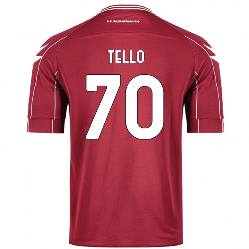 Danxen Hombre Camiseta Andrés Tello #70 Borgoña 1ª Equipación 2024/25 La Camisa México