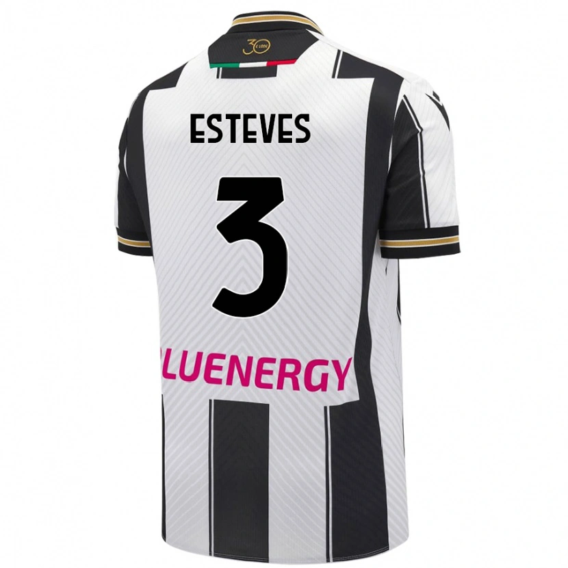 Danxen Hombre Camiseta Gonçalo Esteves #3 Blanco Negro 1ª Equipación 2024/25 La Camisa México