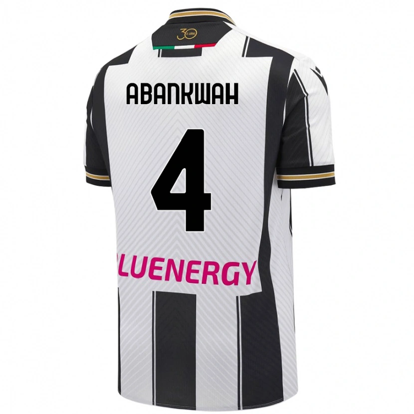 Danxen Hombre Camiseta James Abankwah #4 Blanco Negro 1ª Equipación 2024/25 La Camisa México