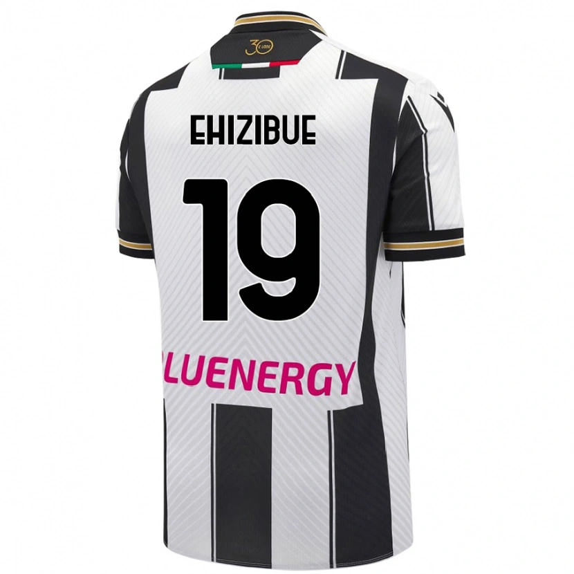 Danxen Hombre Camiseta Kingsley Ehizibue #19 Blanco Negro 1ª Equipación 2024/25 La Camisa México