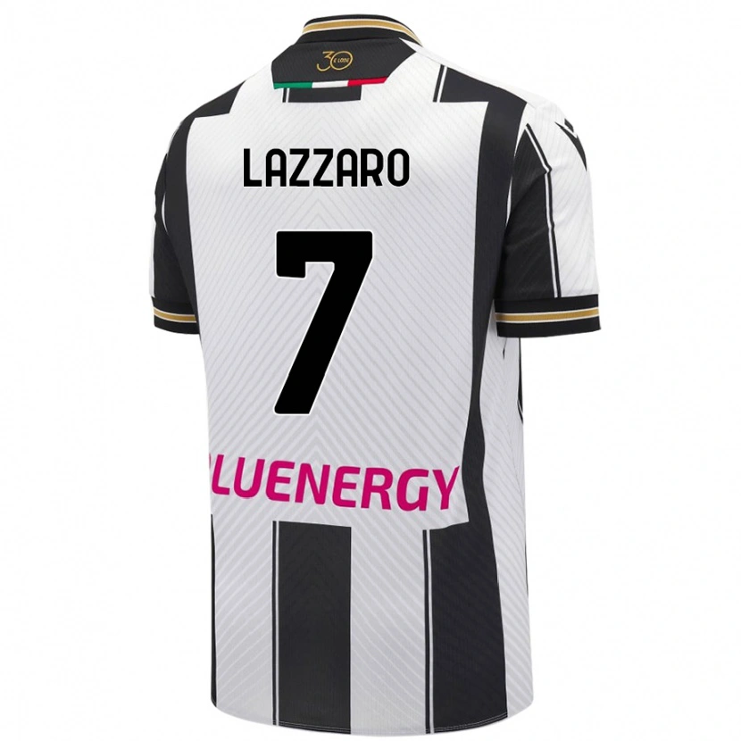 Danxen Hombre Camiseta Davide Lazzaro #7 Blanco Negro 1ª Equipación 2024/25 La Camisa México