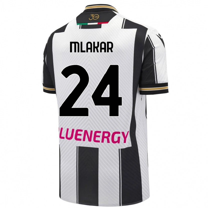 Danxen Hombre Camiseta Lorenzo Mlakar #24 Blanco Negro 1ª Equipación 2024/25 La Camisa México