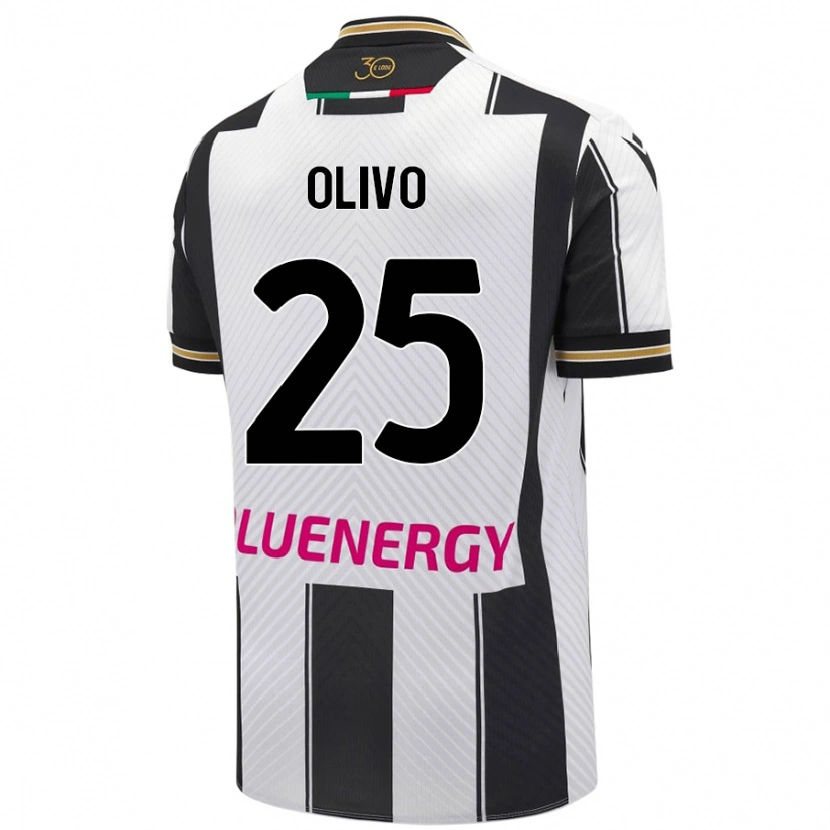 Danxen Hombre Camiseta Gioele Olivo #25 Blanco Negro 1ª Equipación 2024/25 La Camisa México