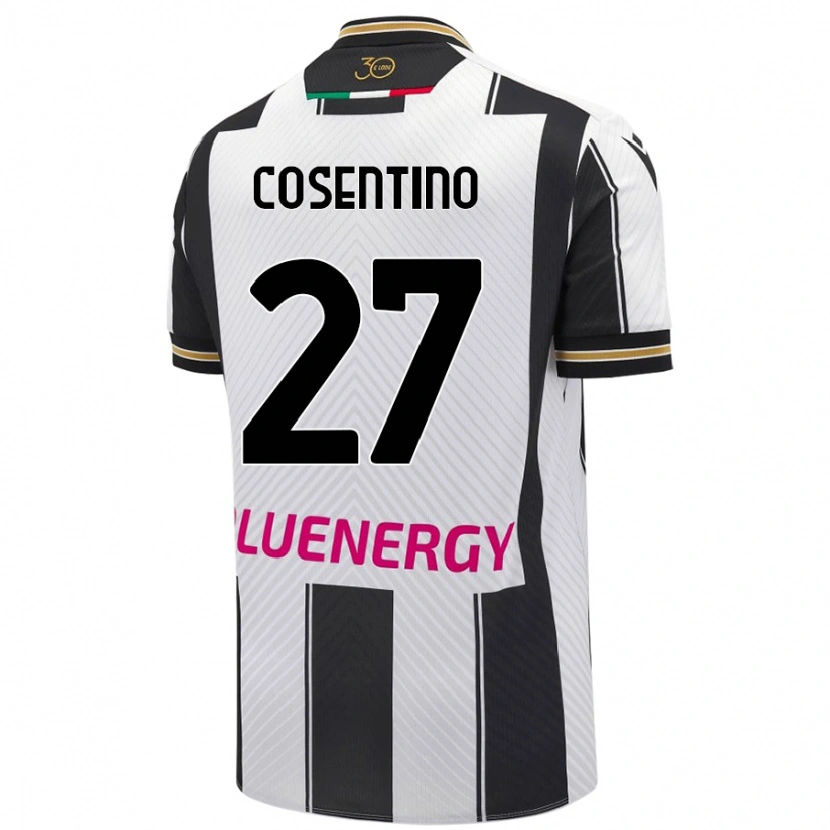 Danxen Hombre Camiseta Sergio Cosentino #27 Blanco Negro 1ª Equipación 2024/25 La Camisa México