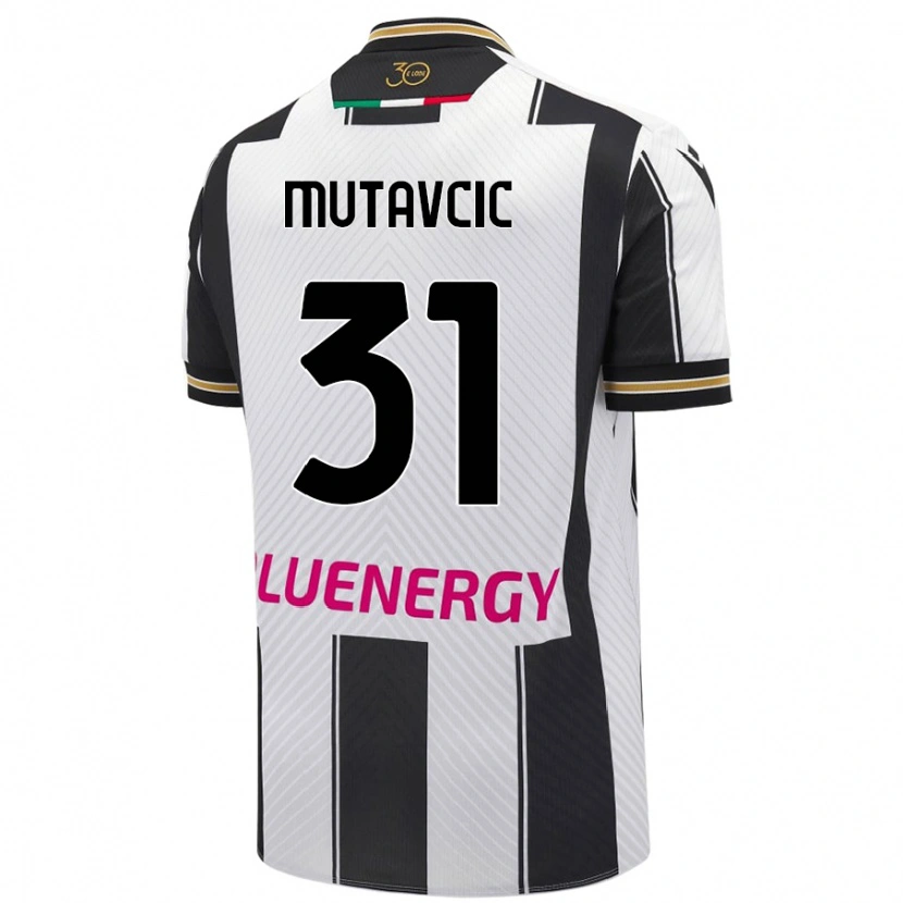 Danxen Hombre Camiseta Jan Mutavcic #31 Blanco Negro 1ª Equipación 2024/25 La Camisa México