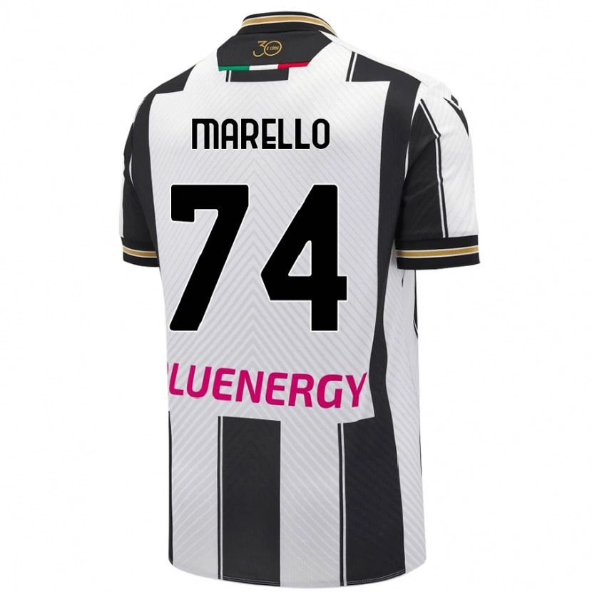 Danxen Hombre Camiseta Mattia Marello #74 Blanco Negro 1ª Equipación 2024/25 La Camisa México