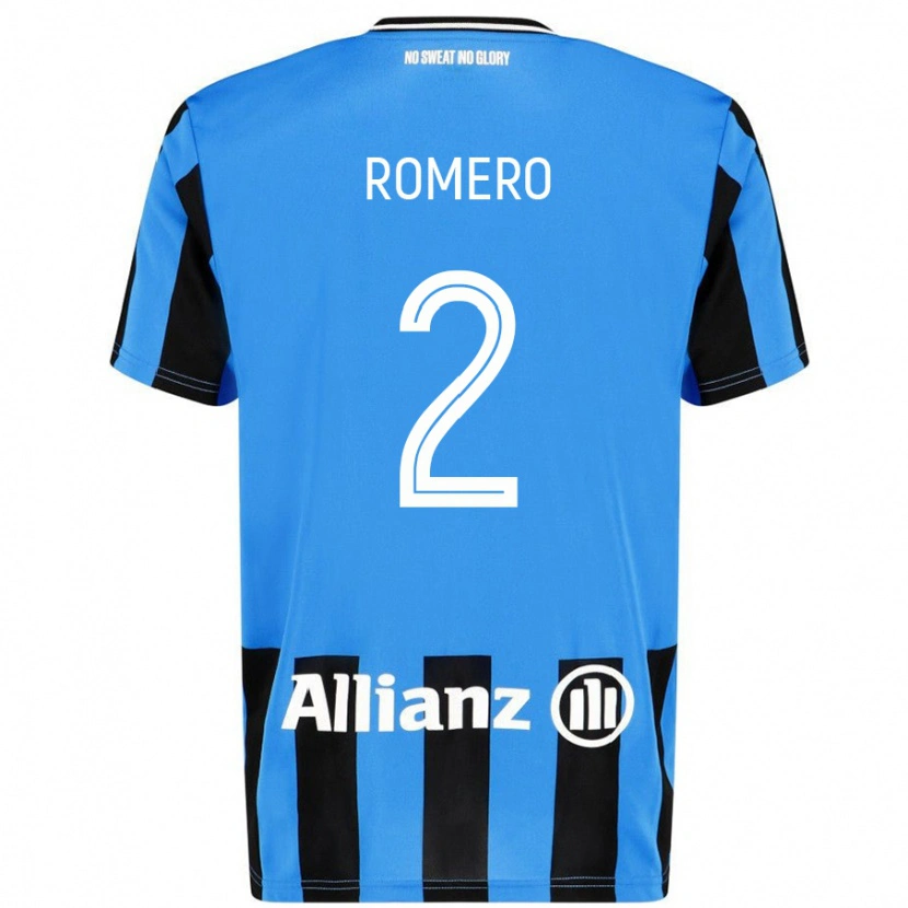 Danxen Hombre Camiseta Zaid Romero #2 Azul Cielo Negro 1ª Equipación 2024/25 La Camisa México
