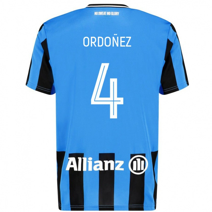 Danxen Hombre Camiseta Joel Ordóñez #4 Azul Cielo Negro 1ª Equipación 2024/25 La Camisa México