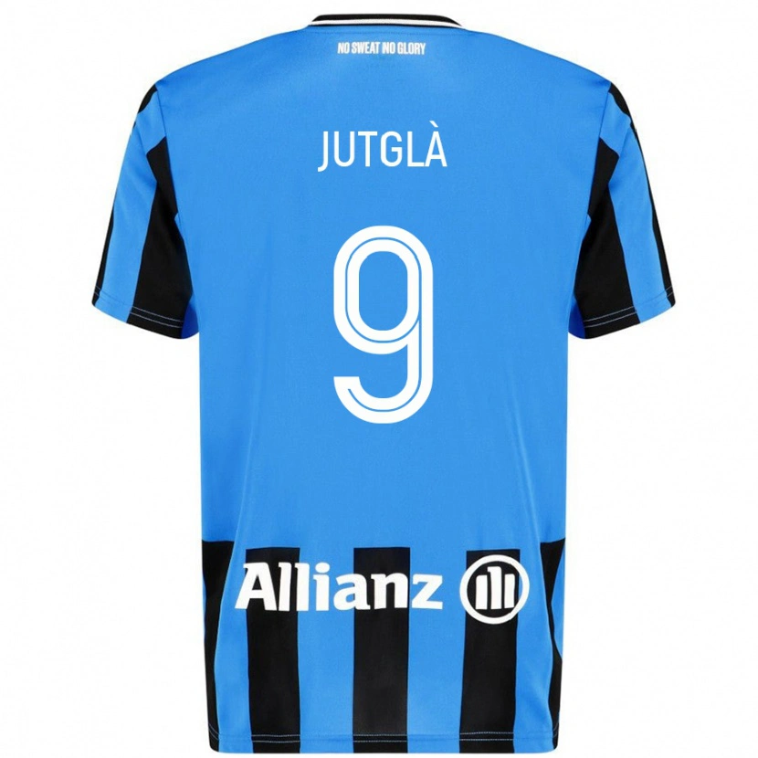 Danxen Hombre Camiseta Ferran Jutglà #9 Azul Cielo Negro 1ª Equipación 2024/25 La Camisa México