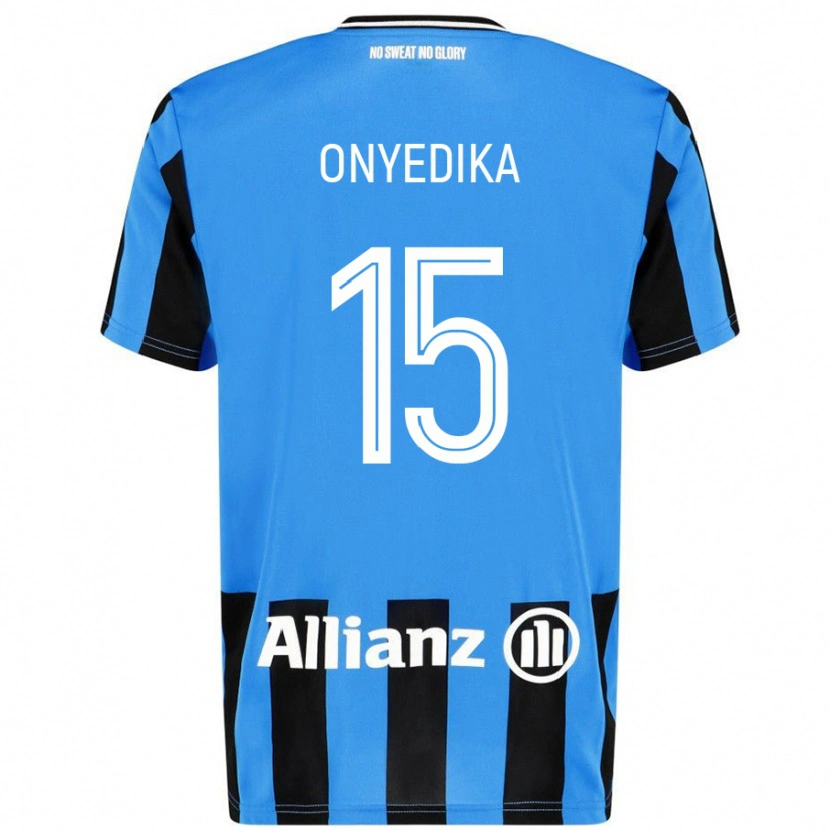 Danxen Hombre Camiseta Raphael Onyedika #15 Azul Cielo Negro 1ª Equipación 2024/25 La Camisa México