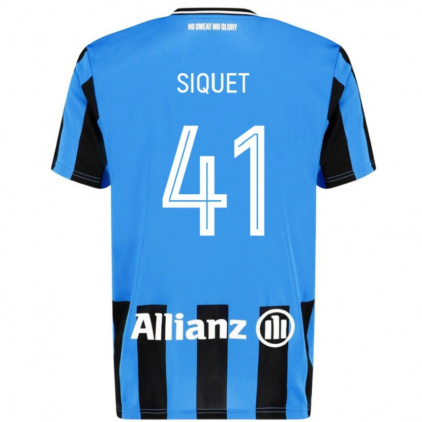 Danxen Hombre Camiseta Hugo Siquet #41 Azul Cielo Negro 1ª Equipación 2024/25 La Camisa México