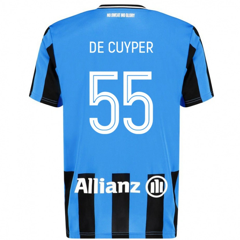 Danxen Hombre Camiseta Maxim De Cuyper #55 Azul Cielo Negro 1ª Equipación 2024/25 La Camisa México