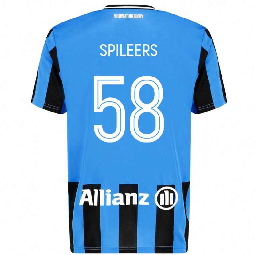 Danxen Hombre Camiseta Jorne Spileers #58 Azul Cielo Negro 1ª Equipación 2024/25 La Camisa México