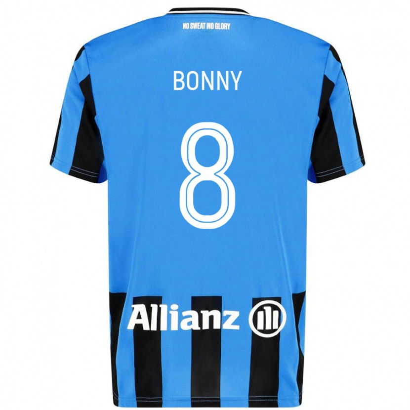 Danxen Hombre Camiseta Chionne Bonny #8 Azul Cielo Negro 1ª Equipación 2024/25 La Camisa México