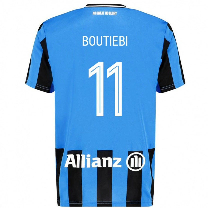 Danxen Hombre Camiseta Rania Boutiebi #11 Azul Cielo Negro 1ª Equipación 2024/25 La Camisa México
