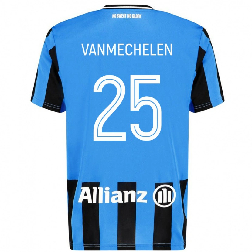 Danxen Hombre Camiseta Davinia Vanmechelen #25 Azul Cielo Negro 1ª Equipación 2024/25 La Camisa México