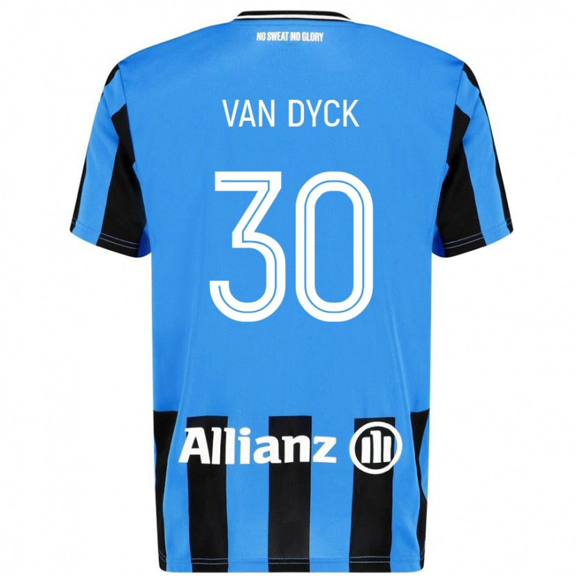 Danxen Hombre Camiseta Nell Van Dyck #30 Azul Cielo Negro 1ª Equipación 2024/25 La Camisa México