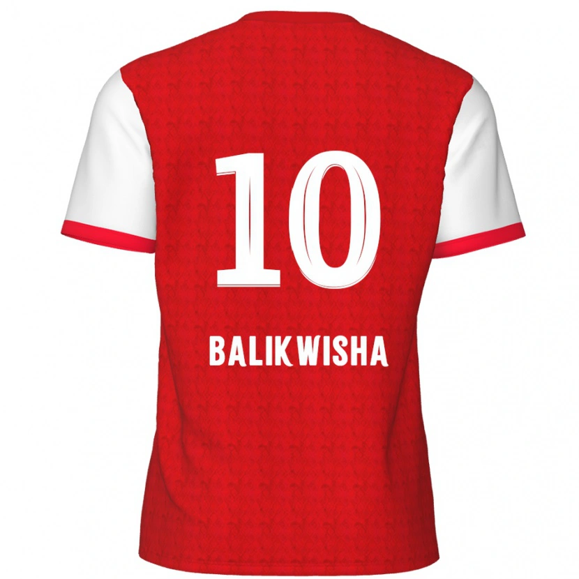Danxen Hombre Camiseta Michel-Ange Balikwisha #10 Rojo Blanco 1ª Equipación 2024/25 La Camisa México