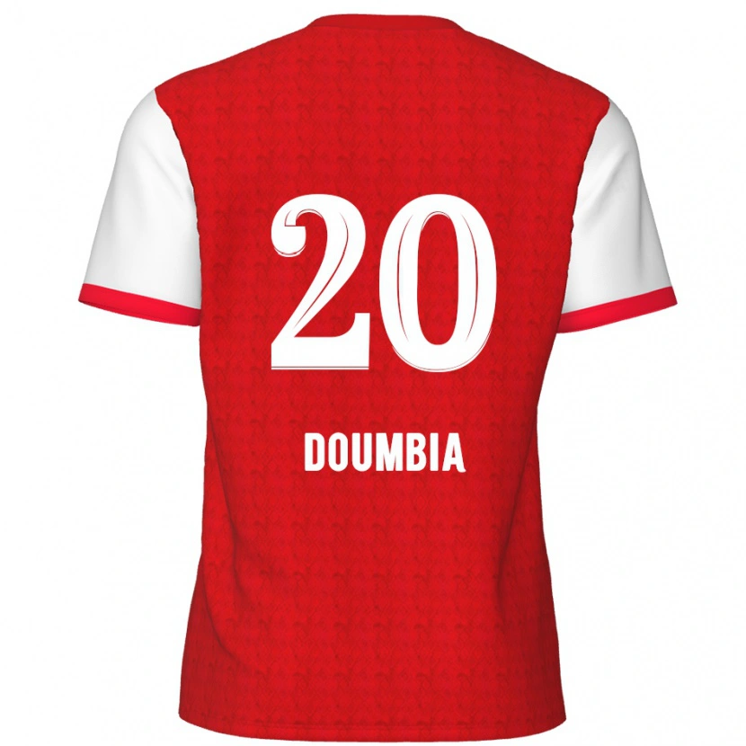 Danxen Hombre Camiseta Mahamadou Doumbia #20 Rojo Blanco 1ª Equipación 2024/25 La Camisa México