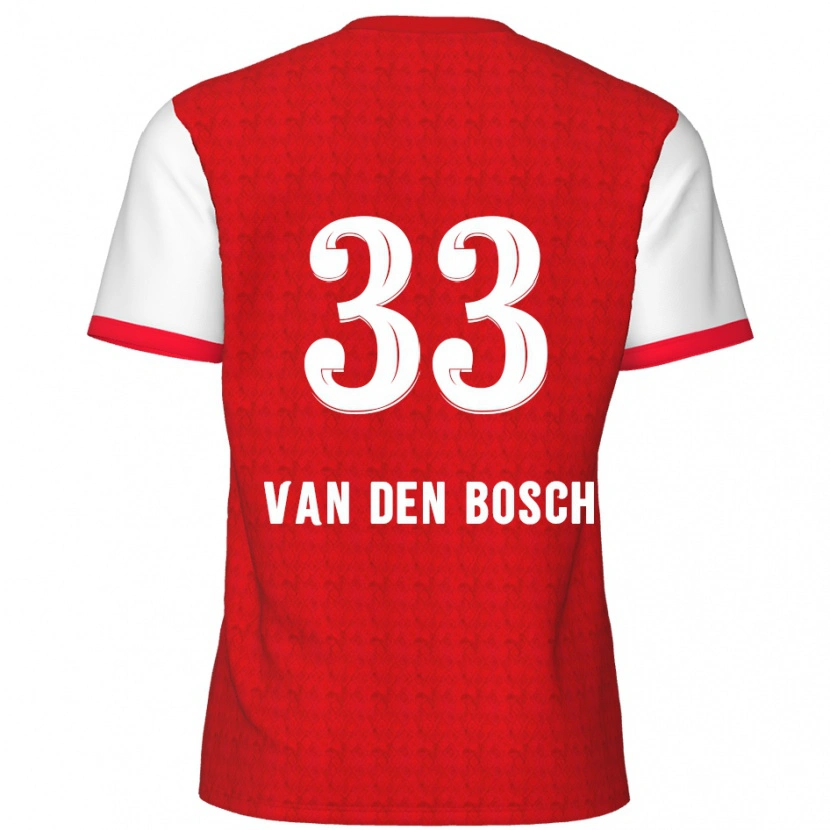 Danxen Hombre Camiseta Zeno Van Den Bosch #33 Rojo Blanco 1ª Equipación 2024/25 La Camisa México