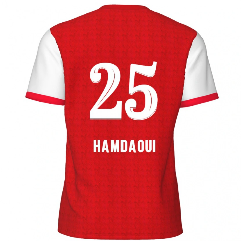 Danxen Hombre Camiseta Youssef Hamdaoui #25 Rojo Blanco 1ª Equipación 2024/25 La Camisa México