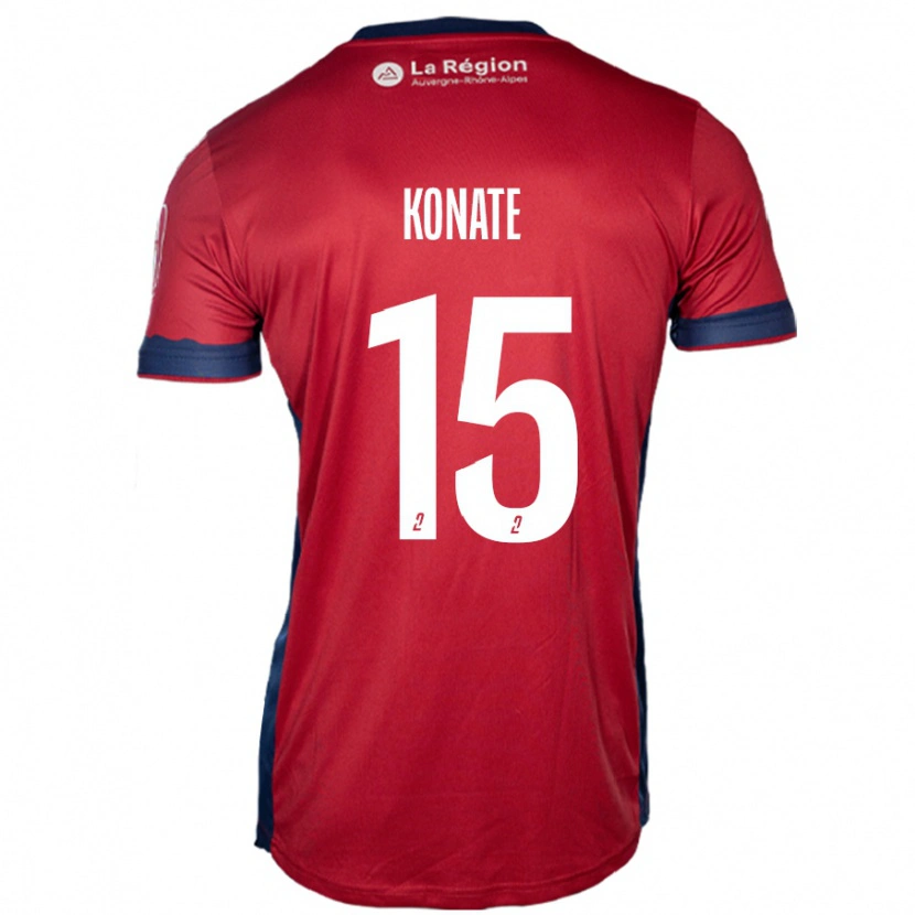 Danxen Hombre Camiseta Cheick Oumar Konaté #15 Borgoña Claro 1ª Equipación 2024/25 La Camisa México