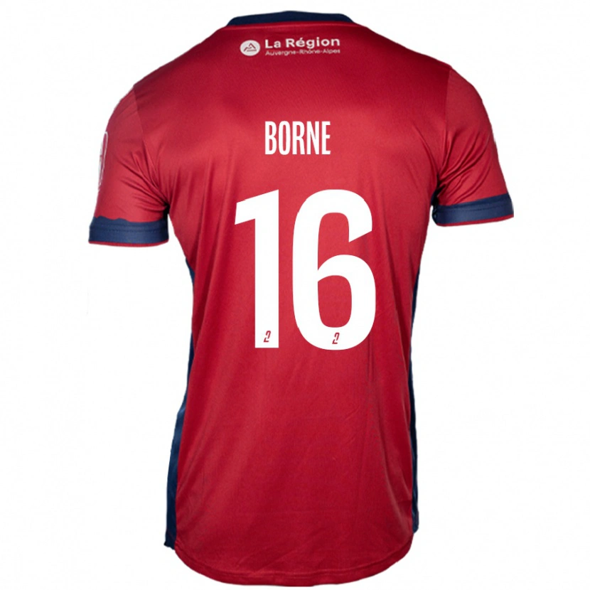 Danxen Hombre Camiseta Théo Borne #16 Borgoña Claro 1ª Equipación 2024/25 La Camisa México