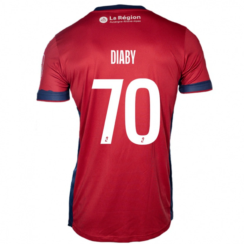 Danxen Hombre Camiseta Yadaly Diaby #70 Borgoña Claro 1ª Equipación 2024/25 La Camisa México