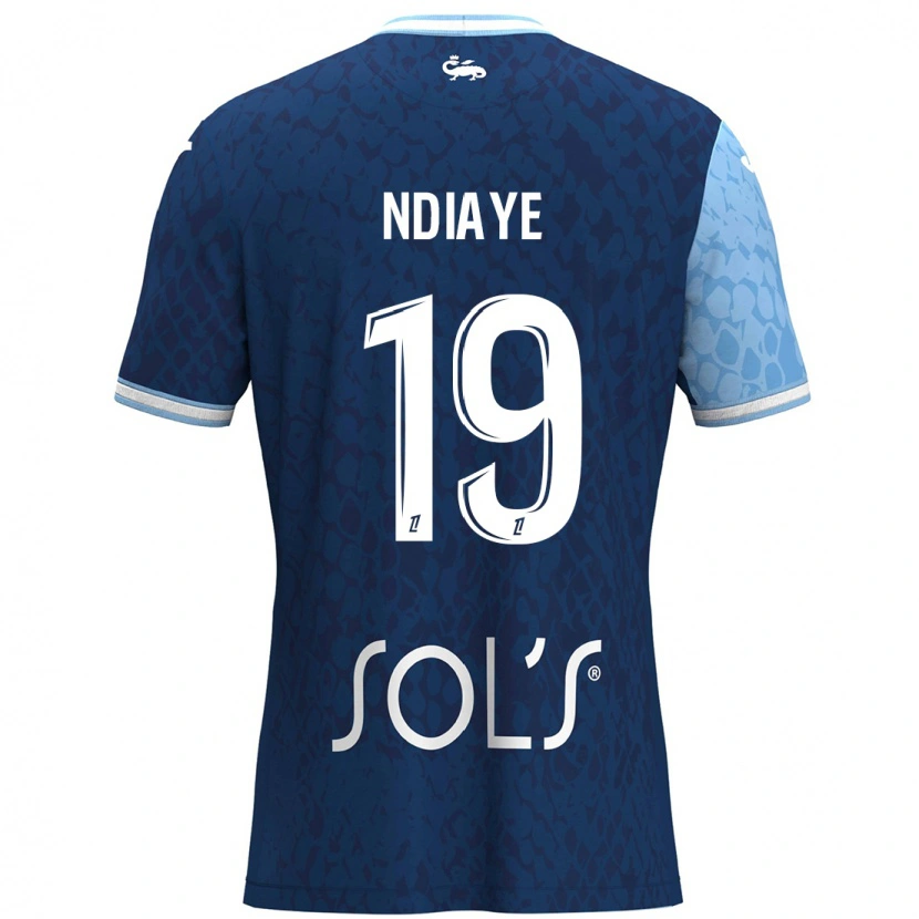 Danxen Hombre Camiseta Rassoul Ndiaye #19 Azul Cielo Azul Oscuro 1ª Equipación 2024/25 La Camisa México