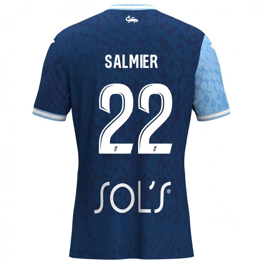 Danxen Hombre Camiseta Yoann Salmier #22 Azul Cielo Azul Oscuro 1ª Equipación 2024/25 La Camisa México
