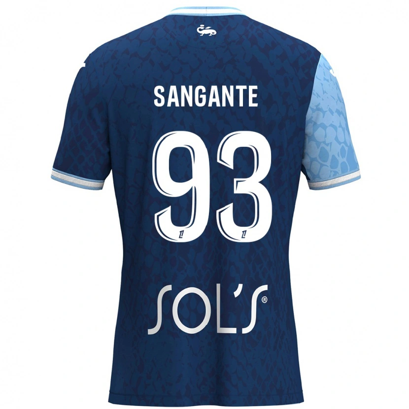 Danxen Hombre Camiseta Arouna Sangante #93 Azul Cielo Azul Oscuro 1ª Equipación 2024/25 La Camisa México