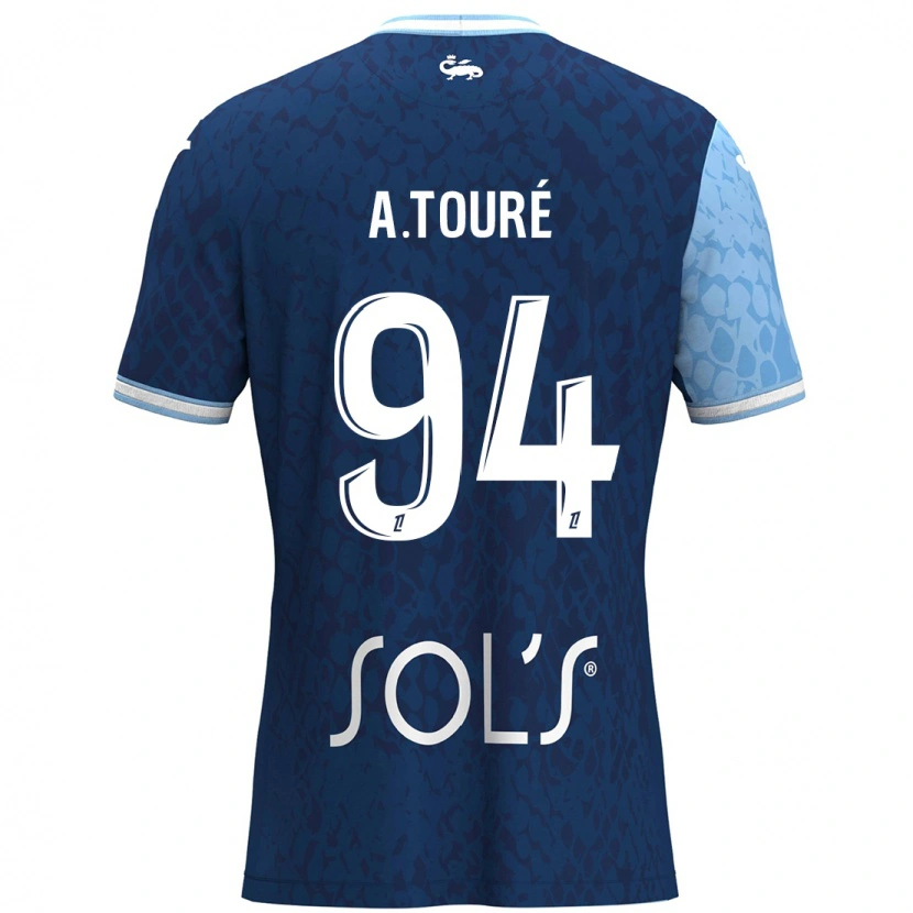 Danxen Hombre Camiseta Abdoulaye Touré #94 Azul Cielo Azul Oscuro 1ª Equipación 2024/25 La Camisa México