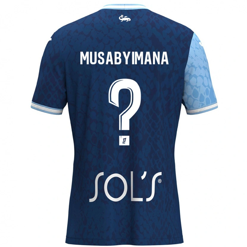 Danxen Hombre Camiseta Thierry Musabyimana #0 Azul Cielo Azul Oscuro 1ª Equipación 2024/25 La Camisa México