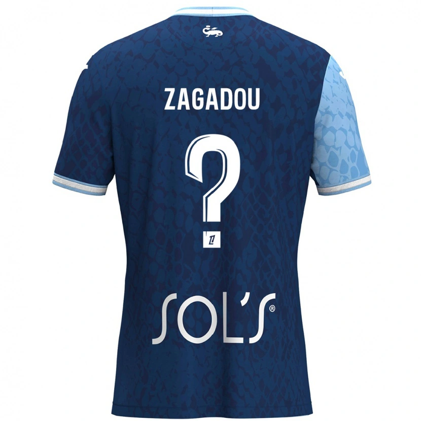 Danxen Hombre Camiseta Stephan Zagadou #0 Azul Cielo Azul Oscuro 1ª Equipación 2024/25 La Camisa México