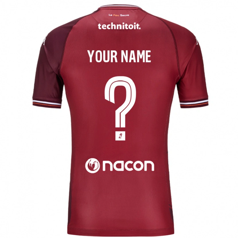 Danxen Hombre Camiseta Su Nombre #0 Rojo Granata 1ª Equipación 2024/25 La Camisa México