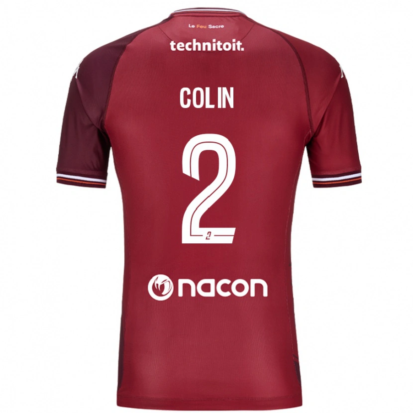 Danxen Hombre Camiseta Maxime Colin #2 Rojo Granata 1ª Equipación 2024/25 La Camisa México