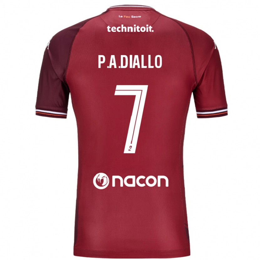 Danxen Hombre Camiseta Papa Amadou Diallo #7 Rojo Granata 1ª Equipación 2024/25 La Camisa México