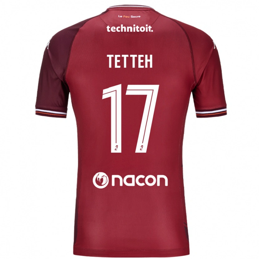 Danxen Hombre Camiseta Benjamin Tetteh #17 Rojo Granata 1ª Equipación 2024/25 La Camisa México