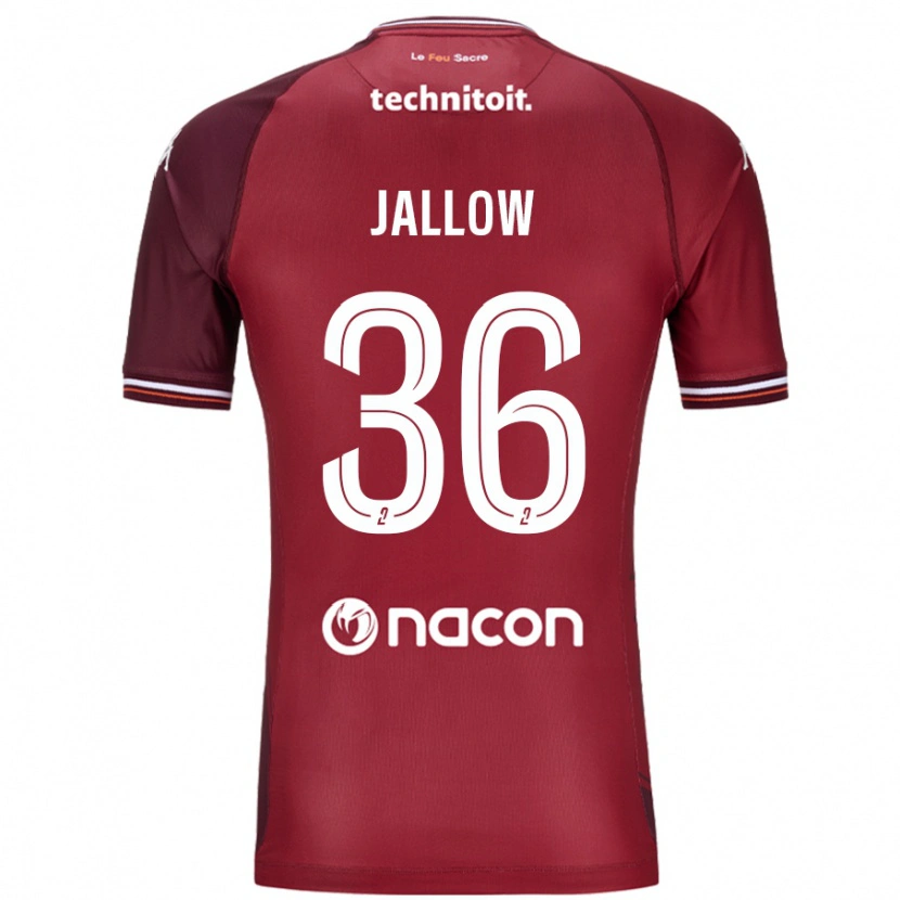 Danxen Hombre Camiseta Ablie Jallow #36 Rojo Granata 1ª Equipación 2024/25 La Camisa México