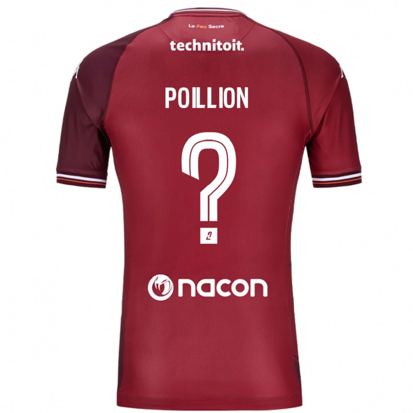 Danxen Hombre Camiseta Noé Poillion #0 Rojo Granata 1ª Equipación 2024/25 La Camisa México