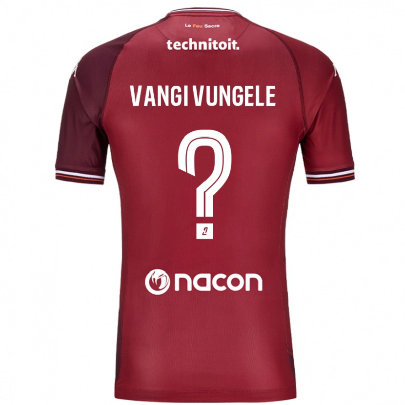 Danxen Hombre Camiseta Luzolo Vangi Vungele #0 Rojo Granata 1ª Equipación 2024/25 La Camisa México
