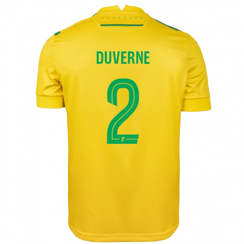 Danxen Hombre Camiseta Jean-Kévin Duverne #2 Amarillo Verde 1ª Equipación 2024/25 La Camisa México
