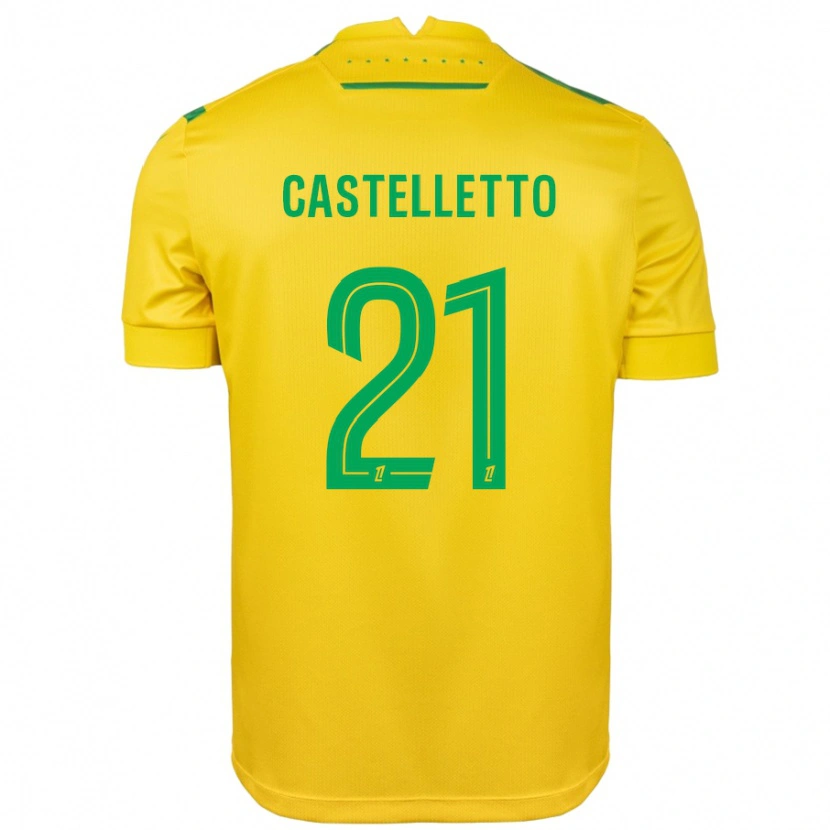 Danxen Hombre Camiseta Jean-Charles Castelletto #21 Amarillo Verde 1ª Equipación 2024/25 La Camisa México