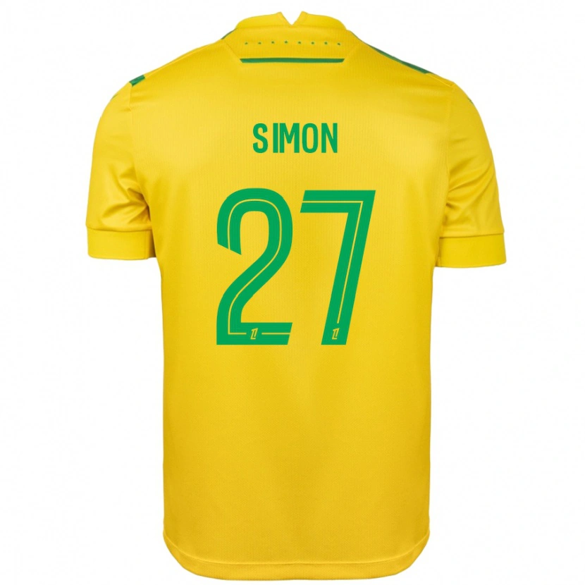 Danxen Hombre Camiseta Moses Simon #27 Amarillo Verde 1ª Equipación 2024/25 La Camisa México