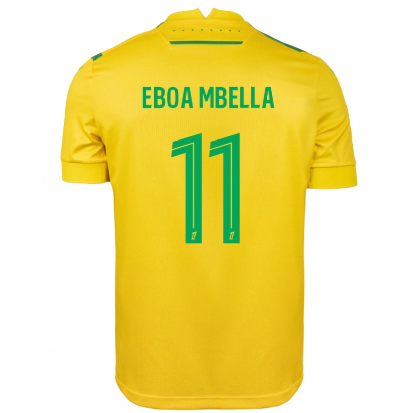 Danxen Hombre Camiseta Eden Eboa Mbella #11 Amarillo Verde 1ª Equipación 2024/25 La Camisa México