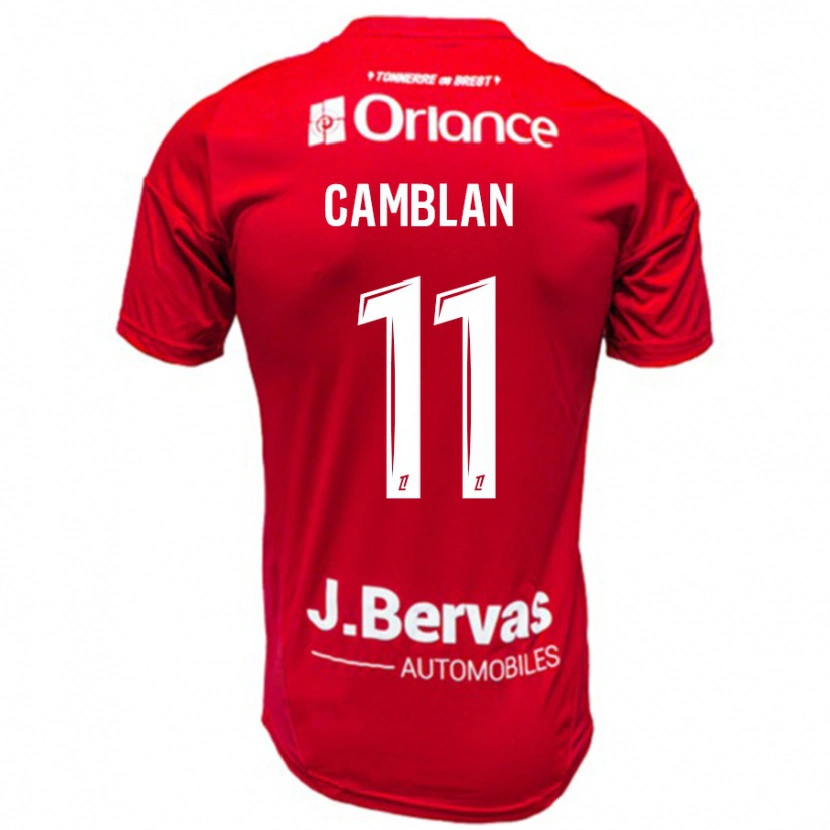 Danxen Hombre Camiseta Axel Camblan #11 Rojo Blanco 1ª Equipación 2024/25 La Camisa México